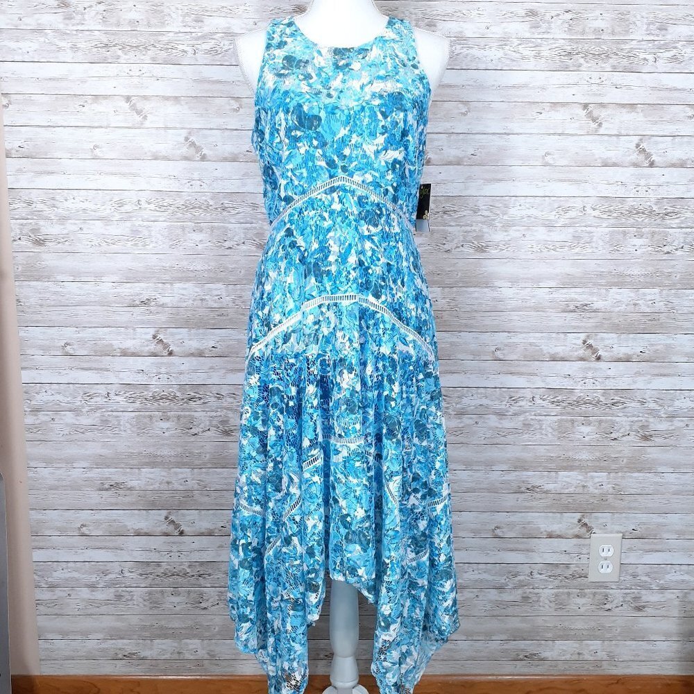 Taylor Sleeveless Dress Sz 6 Blue Lace 79A
